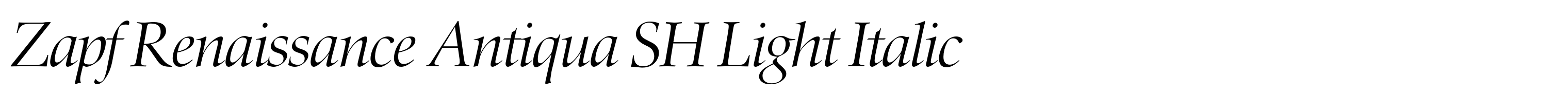 Zapf Renaissance Antiqua SH Light Italic